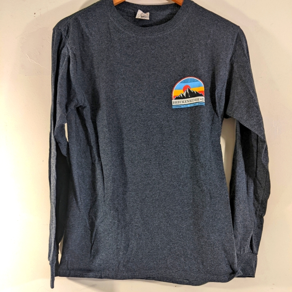 Grey Breckenridge,CO Graphic Long Sleeve Tshirt
